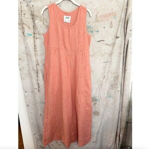 Flax 100% Linen Peach Maxi Dress